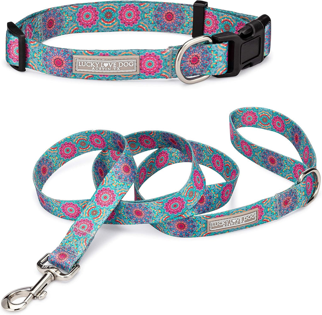 Lucky Love Dog Collar and Leash Set for Small Dogs Matching – Clara, Small