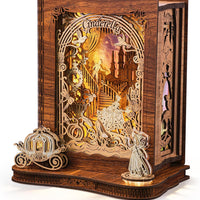 FUNPOLA Cinderella LED 3D Puzzle Nightlight – DIY Storybook Book Lamp – 3D Wood Puzzle Gifts, Home Décor for Adults