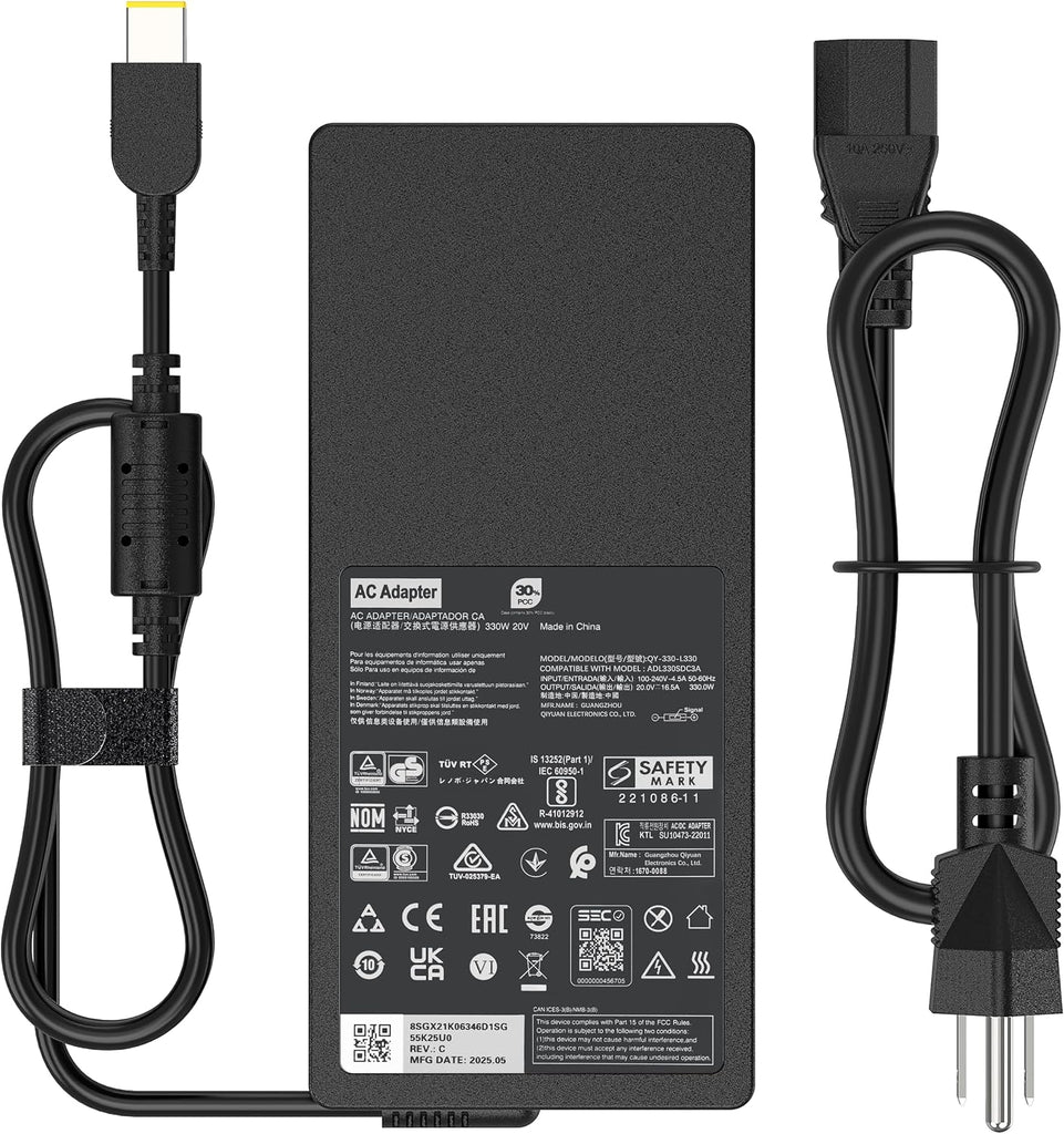330W Slim Charger Compatible with Lenovo Legion 9 9i Pro 7 7i Pro 5 5i Gen 8 9 16IRX9H 16IRX8H 16ARX8H 16IRX9 16IRX8 Gam