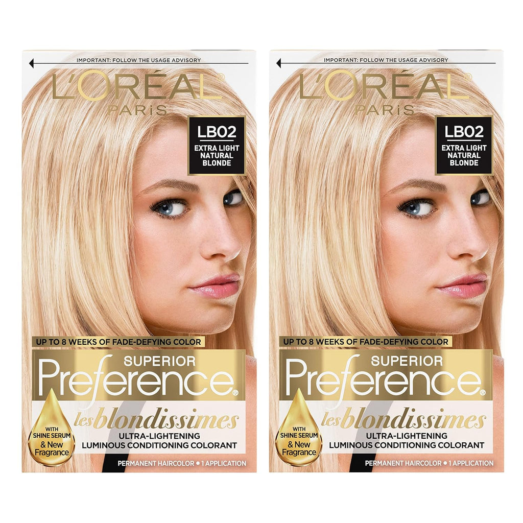 L'Oreal Paris Superior Preference Fade-Defying + Shine Permanent Hair Color, Extra Light Natural Blonde, Pack of 2, Hair