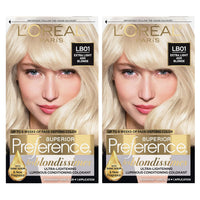 L'Oreal Paris Superior Preference Fade-Defying + Shine Permanent Hair Color, LB01 Extra Light Ash Blonde, Pack of 2, Hai