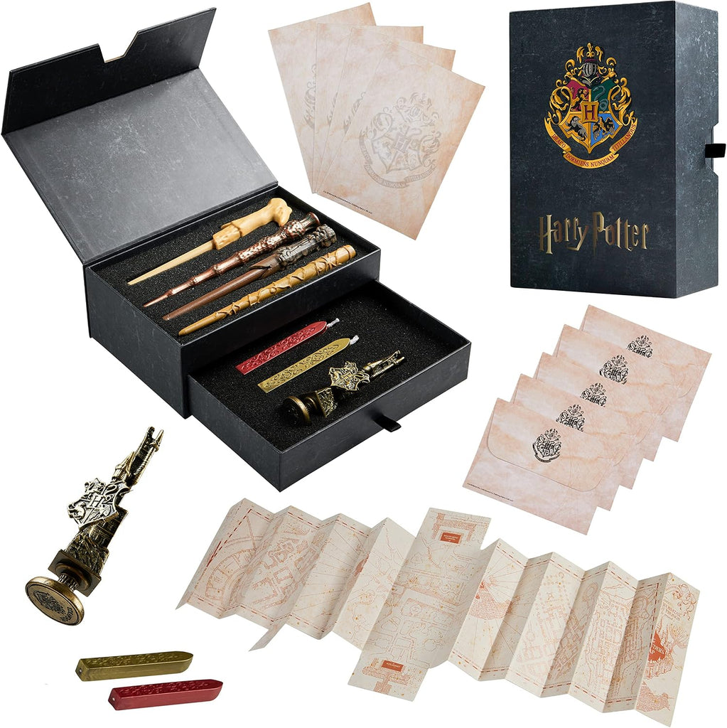 Harry Potter Gifts Writing Set with Wand Pens Stationery Box for Boys Girls Teens Kids Adults with Marauders Map Envelop