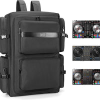 Rabjen DJ Backpack for Club Gigs, DJ Mixer Case Compatible with Pioneer DDJ-SR2, Pioneer DDJ-FLX6-GT, RANE ONE, and More Equipment