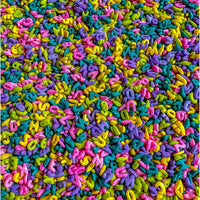 4 Cups of Tropical Rainbow Alphabet Pasta Sensory Filler for Sensory Table