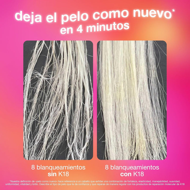K18 Mascarilla Molecular Capilar Sin Enjuague, Repara el Cabello Seco o Dañado, Revierte el Daño Capilar por Decoloración, Color, Servicios Químicos y Calor