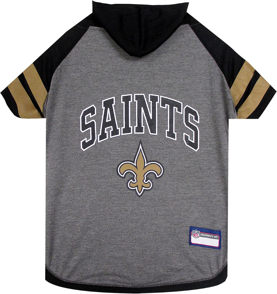 Pets First NFL New Orleans Saints Hoodie for Dogs & Cats. | NFL Football Licensed Dog Hoody Tee Shirt, Large| Sports Hoo