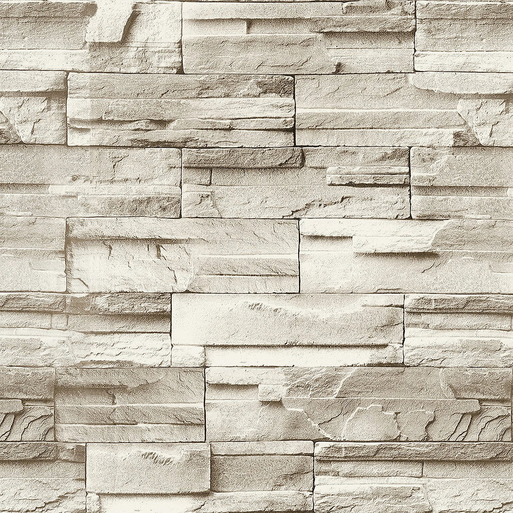 Jeweluck Faux Stone Wallpaper Peel and Stick Brick Wallpaper 17.7”×590.5”