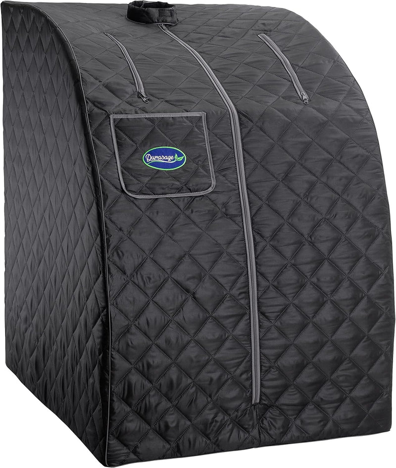 Durasage - Sauna de vapor portátil personal ligera para relajación en casa, con temporizador de 60 minutos, generador de vapor de 800 watts, silla incluida (negro)