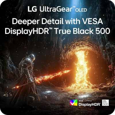 LG 27GX700A-B 27-inch Ultragear QHD (2560 x 1440) OLED Gaming Monitor, 280Hz, 0.03ms, NVIDIA G-Sync, AMD FreeSync Premium Pro, VESA DisplayHDR TrueBlack500, with up to DCI-P3 99.5%, HDMI 2.1, Black