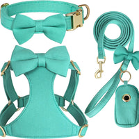 Beirui Cute Small Dog Harness Collar and Leash Set, Green,XXS,Chest 12-14"