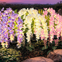 GIGALUMI 6 Pack Solar Wisteria Flowers Outdoor, 2 Modes, Multicolored