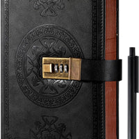 CAGIE Journal with Lock for Men and Women, Black