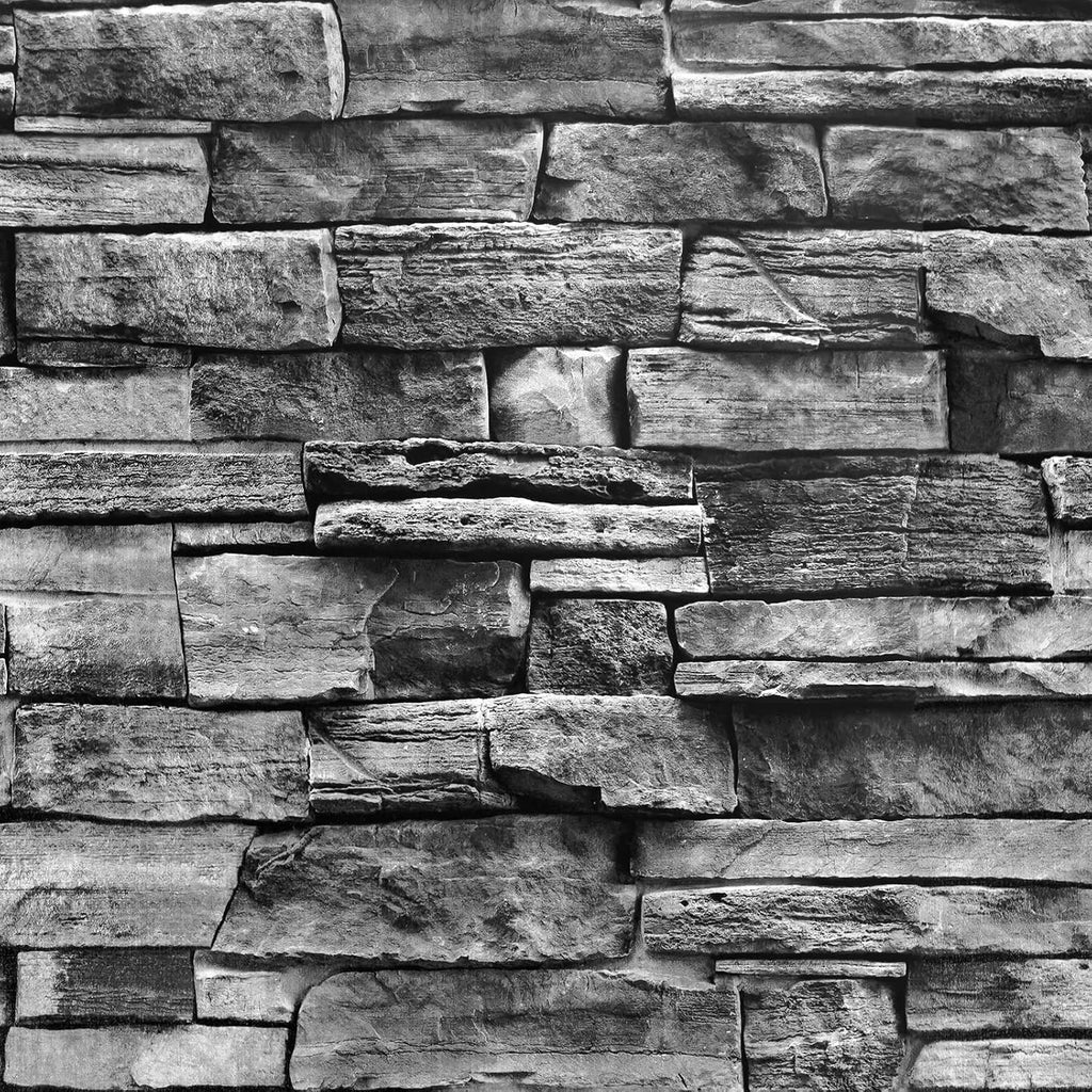 Jeweluck Grey Brick Wallpaper Stone Peel and Stick Wallpaper 17.7”×393.7”