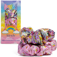 Lisa Frank x Kitsch Pillow Satin Scrunchies for Women - 2pcs