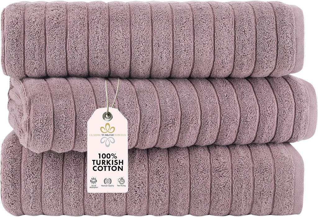 Classic Turkish Towels CTT - Luxury 3 Piece Jumbo Bath Sheets, 100% Turkish Cotton, Absorbent & Ultra Comfy Bath Towel S