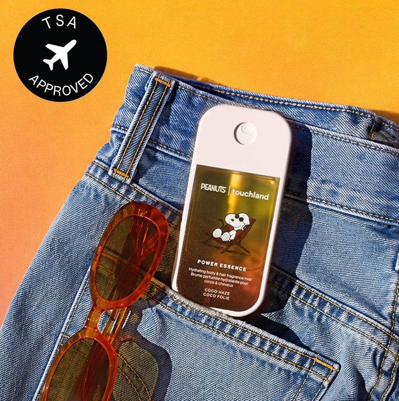 Touchland x Peanuts - Fragancia hidratante para cuerpo y cabello, tamaño de viaje