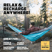 Hamaca de camping Wise Owl Outfitters – Hamaca portátil de hasta 227 kg