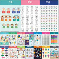 Stellarsol Korean Educational Posters, 11x17 inches, 17 Posters