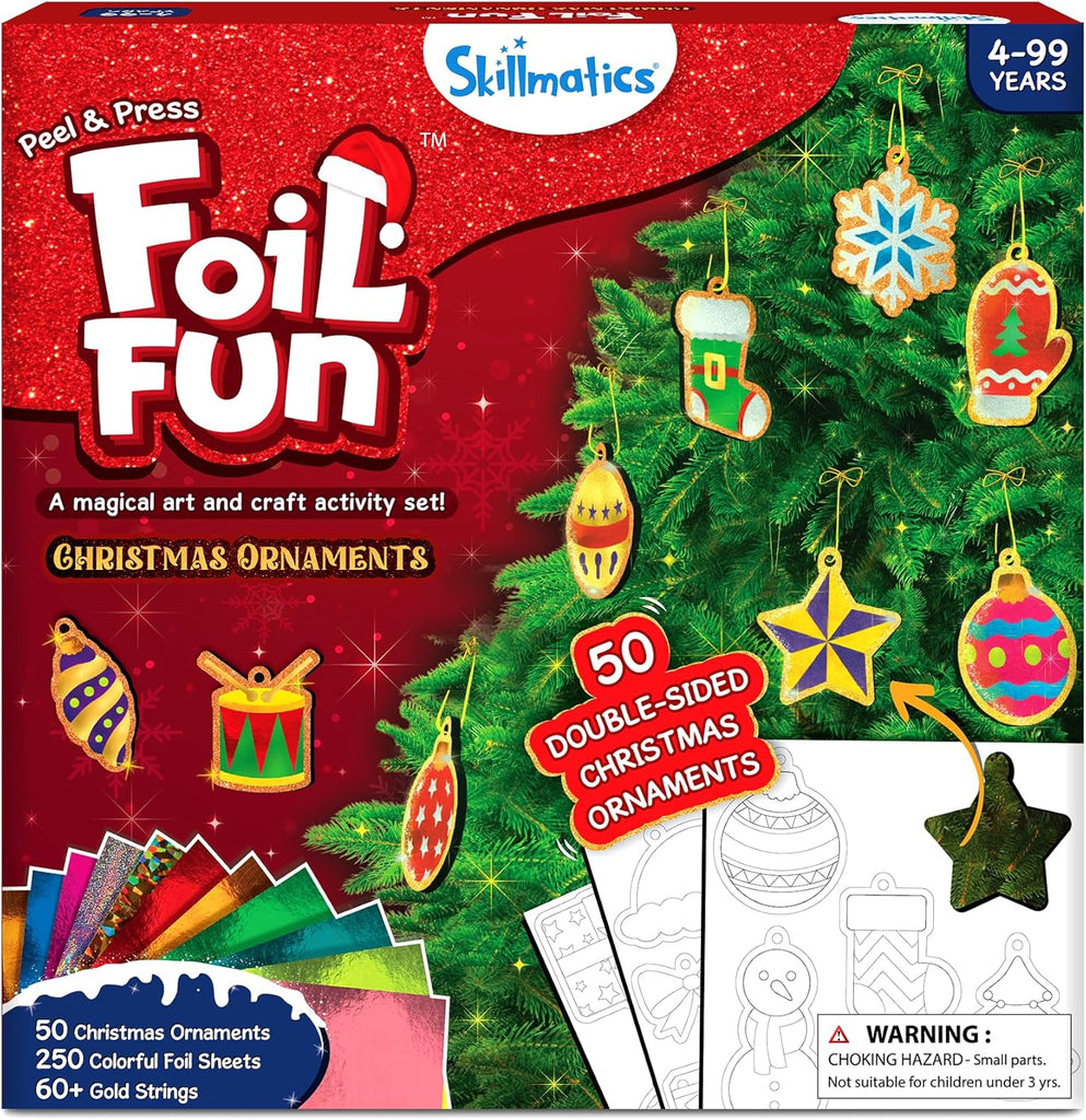 Skillmatics Foil Fun Christmas Ornaments, Foil Art, Gifts for Boys & Girls