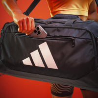 Adidas Defender 5 Duffel Bag for Sports, Gym and Travel, Slate Grey/Silver Metallic, OSFA