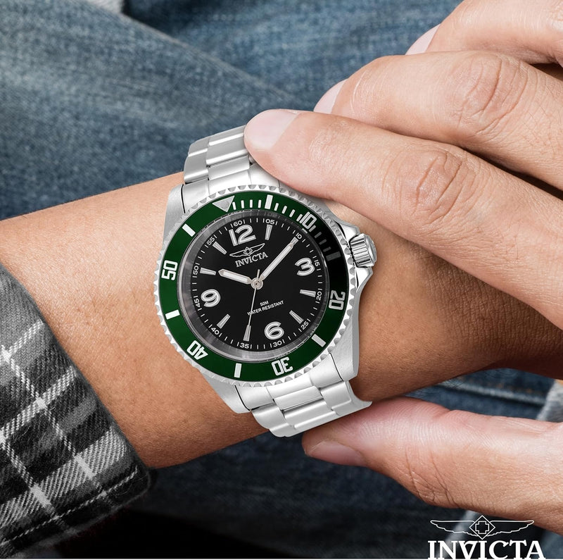 Invicta Specialty Men 40mm Stainless Steel Steel Black dial PC21J Quartz