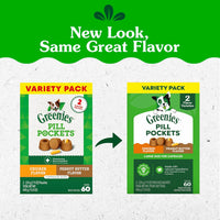 Greenies Pill Pockets Large Size Dog Treats, Variety Pack, 15.8 oz