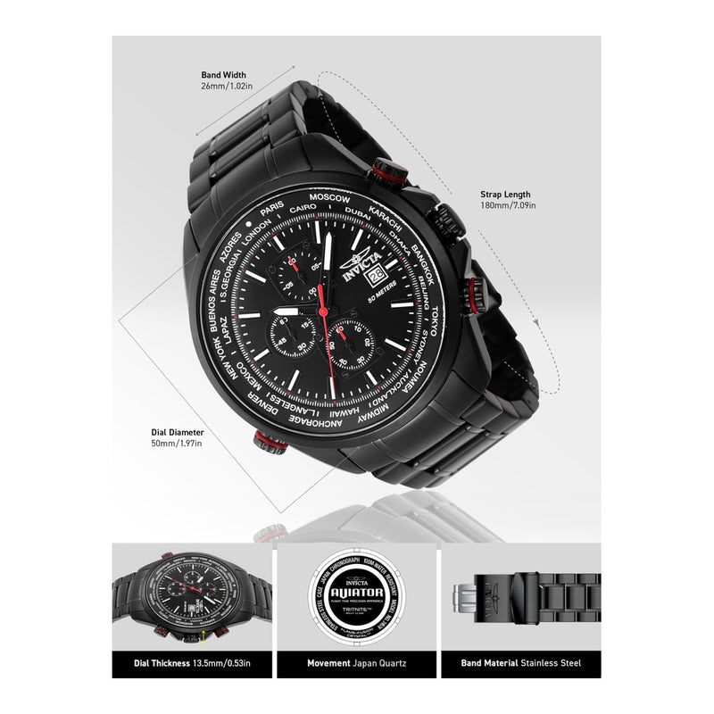 Invicta Aviator Men 50mm Quartz