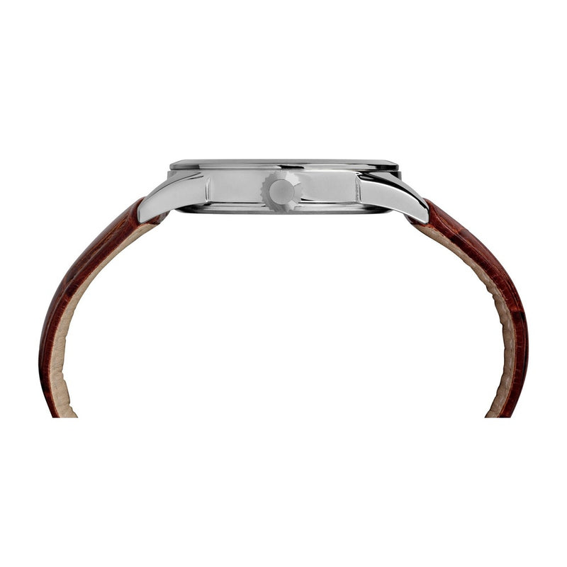 Reloj de pulsera para hombre Timex Easy Reader, correa de cuero marrón, esfera azul, resistente al agua hasta 30 metros