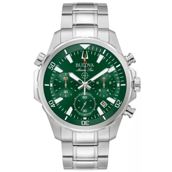 Reloj Bulova Marine Star 96B396 Cronógrafo - Esfera Verde 43mm