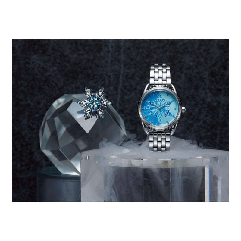 Reloj de Pulsera Citizen Eco-Drive Disney Princess Frozen en acero inoxidable con esfera azul y diseño de copo de nieve