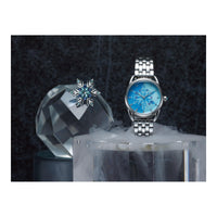 Reloj de Pulsera Citizen Eco-Drive Disney Princess Frozen en acero inoxidable con esfera azul y diseño de copo de nieve