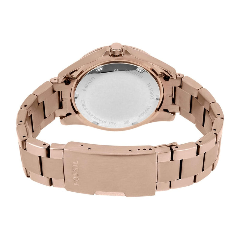 Reloj de pulsera multifuncional Fossil Riley para mujer, acero inoxidable, cronógrafo, resistente al agua, oro rosa