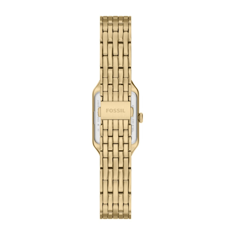 Fossil Raquel Reloj para mujer de cuarzo y acero inoxidable en color dorado con 3 manecillas y calendario