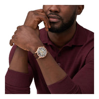 Reloj Fossil Townsman Automático de acero inoxidable y cuero, estilo esqueleto, resistente al agua hasta 50 metros