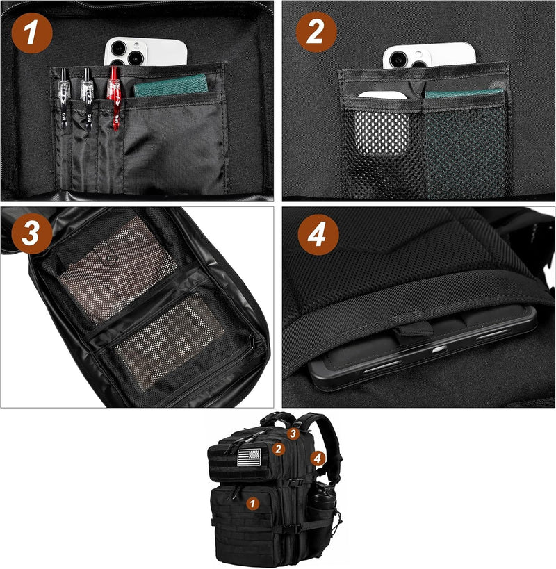 LHI Military Tactical Backpack for Men and Women 45L