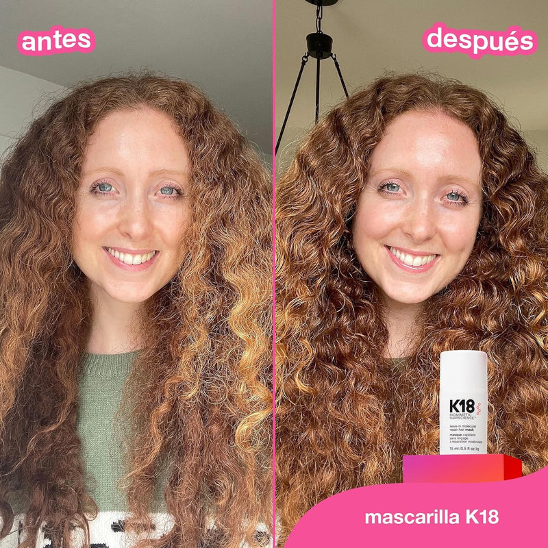 K18 Mascarilla Molecular Capilar Sin Enjuague, Repara el Cabello Seco o Dañado, Revierte el Daño Capilar por Decoloración, Color, Servicios Químicos y Calor