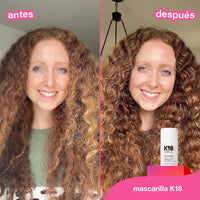 K18 Mascarilla Molecular Capilar Sin Enjuague, Repara el Cabello Seco o Dañado, Revierte el Daño Capilar por Decoloración, Color, Servicios Químicos y Calor