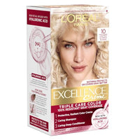 L'Oreal Paris Excellence Crème Permanent Hair Dye, Triple Care Hair Color with Hyaluronic Acid for 100% Gray Coverage, 1