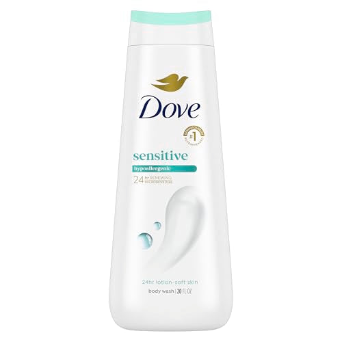 Dove Body Wash Sensitive Skin For 24hr Lotion-Soft Moisturizing Cleanser Gentle Hypoallergenic Formula with No Sulfates