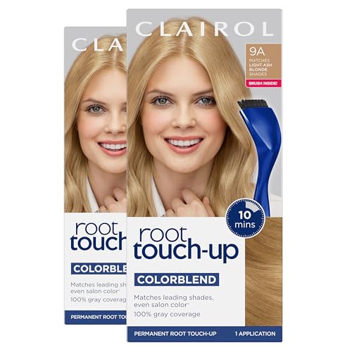 Clairol Root Touch Up Permanent Hair Dye, 9A Light Ash Blonde, Pack of 2