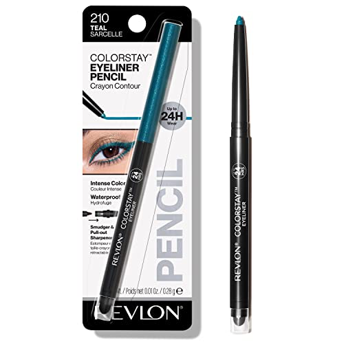Revlon ColorStay Pencil Waterproof Eyeliner, Smudge-Proof, Eye Makeup with Built-In Sharpener, Packaging May Vary, 210 T - Jade / 0.01 Ounce (Pack of 2)
