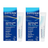Differin Acne Retinoid Treatment Gel, 0.1% Adapalene, 45g Tube, 2ct