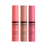 NYX PROFESSIONAL MAKEUP Butter Gloss, Non-Sticky Lip Gloss - Pack Of 3 (Angel Food Cake, Creme Brulee, Madeleine) - Angel Food Cake, Creme Brulee, Madeleine / 0.27 Fl Oz (Pack of 3)