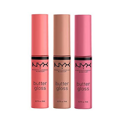 NYX PROFESSIONAL MAKEUP Butter Gloss, Non-Sticky Lip Gloss - Pack Of 3 (Angel Food Cake, Creme Brulee, Madeleine) - 15 Angel Food Cake / 0.27 Fl Oz (Pack of 1)