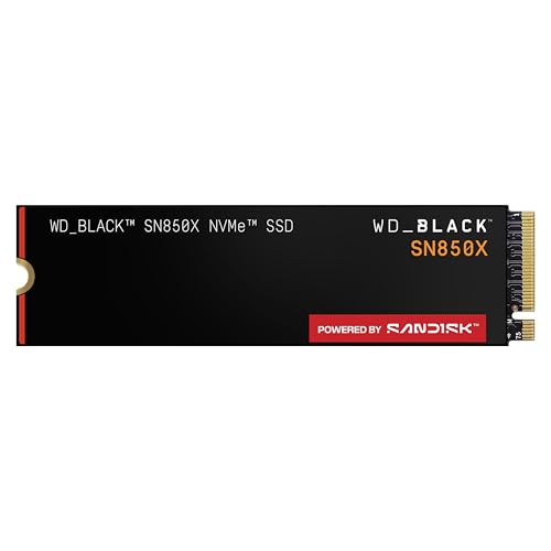 WD_BLACK SN850X 1TB NVMe SSD - M.2 2280, Up to 7,300 MB/s Read speeds, Up to 6,300 MB/s write speeds, Gaming Expansion, High Performance Internal Solid State Drive - WDS100T2X0E