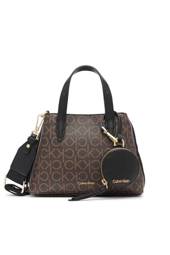 Calvin Klein Millie 2-in-1 Mini Satchel Crossbody Bag, Brown/Khaki/