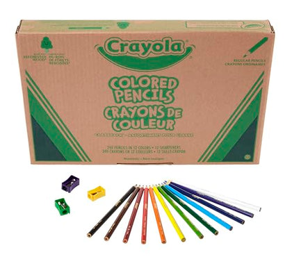 Crayola Colored Pencils Classpack (240ct), Teacher Must Haves, Classroom Essentials, Bulk Colored Pencils for Kids, 12 Colors, Back to for School Coloring Supplies