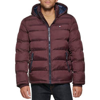 Tommy Hilfiger Men's Hooded Puffer Jacket, Port, Medium