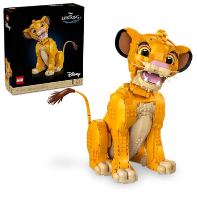 LEGO Disney Young Simba the Lion King Building Sets for Adults - Buildable Figurine for Display, Ages 18+ - DIY Kits & Crafts for Fans of Movie - Collectible Disney Birthday Gift - 43247