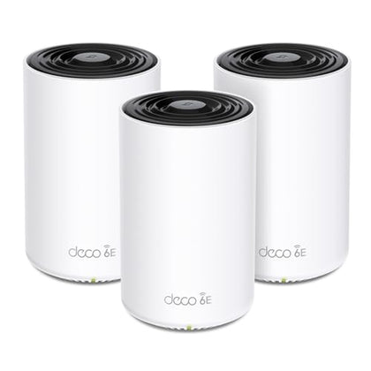 TP-Link Deco XE70 Pro AXE4900 Tri-Band WiFi 6E Mesh WiFi System - 2.5G WAN/LAN Ports, 4.9 Gbps Wi-Fi 7,200 Sq. Ft Coverage, Connect up to 200 Devices, 6 GHz Band, 3-Pack